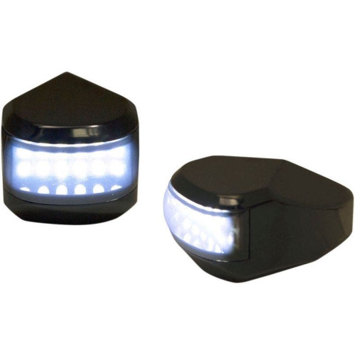PartzBiz HD: 4424766-Alloy Art MRL-4B Black Finish Amber White LED Signal Marker Lights 98-19 Harley davidson electra road street glide king cvo turn indicator running custom lighting upgrade