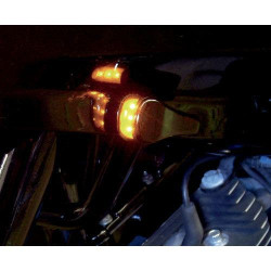 PartzBiz HD DS20200478 - Alloy Art Road Glide สัญญาณไฟเลี้ยว LED ด้านหน้าเรียบสีดำพร้อมไฟสีเหลืองอำพัน | อาร์จีเอฟเอส1-2