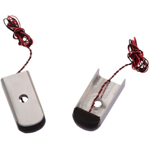 PartzBiz HD: 4424758-Alloy Art SSL-SB-2R Raw Finish Smoke Red LED Strut Marker Lights 18-19 Harley FL street bob slim custom motorcycle lighting upgrade
