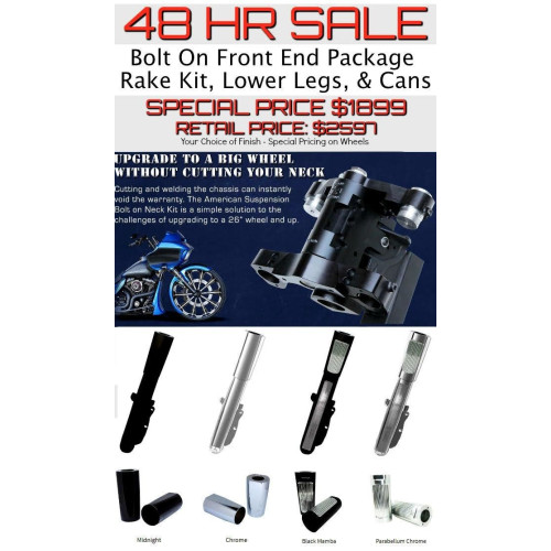 PartzBiz HD: 4424653-American Suspension Winter Package Deal Bolt On 26"-32" Trees w/ Fork Lowers & Boots