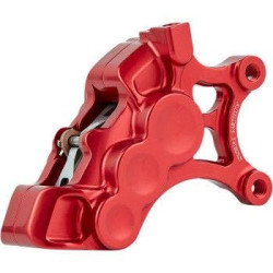 PartzBiz HD AN02-205 - Arlen Ness 02-205 คาลิปเปอร์ 6 ลูกสูบสีแดง สำหรับดิสก์หน้าซ้าย 14” Harley & Custom