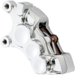 PartzBiz HD AN02-214 - Arlen Ness 02-214 Chrome 6-Piston Caliper 11.8” ดิสก์หน้าซ้าย Harley Custom