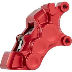 PartzBiz HD AN02-229 - Arlen Ness 02-229 คาลิปเปอร์ 6 ลูกสูบสีแดง สำหรับดิสก์หน้าขวา 11.8 นิ้ว Harley Custom