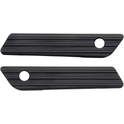 PartzBiz HD AN03-603 - Arlen Ness 03-603 สีดำ Saddlebag Latch ครอบคลุม Billet คู่ Harley Touring 14-21