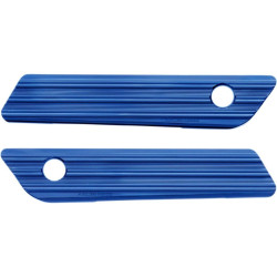 PartzBiz HD AN03-604 - Arlen Ness 03-604 Blue Saddlebag Latch ครอบคลุม Billet คู่ Harley Touring 14-21