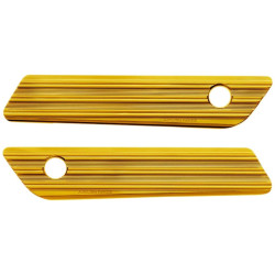 PartzBiz HD AN03-606 - Arlen Ness 03-606 Gold Saddlebag Latch ครอบคลุม Billet คู่ Harley Touring 14-21