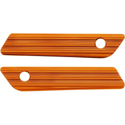 PartzBiz HD AN03-610 - Arlen Ness 03-610 สีส้ม Saddlebag Latch ครอบคลุม Billet คู่ Harley Touring 14-21