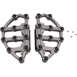 PartzBiz HD AN06-876 - Arlen Ness 06-876 แผ่นปูพื้น Titanium Billet Aluminium MX ด้านหลัง Harley 99-Up 1621-0996 16210996