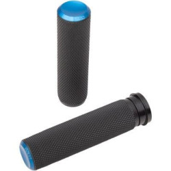 PartzBiz HD AN07-345 - Arlen Ness 07-345 Blue Fusion Knurled ปลอกแฮนด์ 1” สำหรับคันเร่ง By Wire Harley 76-Up