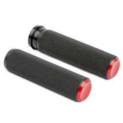 PartzBiz HD AN07-346 - Arlen Ness 07-346 Red Fusion Knurled ปลอกแฮนด์ 1” สำหรับคันเร่งแบบ Wire Harley 76-Up