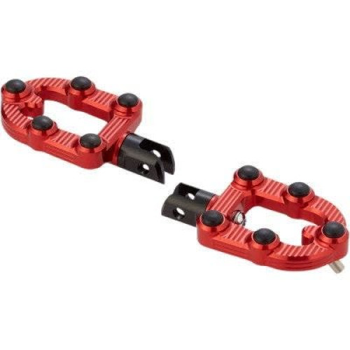 PartzBiz HD: 4424426-Arlen Ness 07-946 Red Billet MX Driver Footpegs Set 18-Up Harley Softail