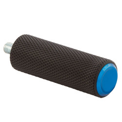 PartzBiz HD AN07-947 - Arlen Ness 07-947 Fusion Knurled Shift Peg พร้อมฝาท้าย Billet Blue สำหรับ Harley 76-Up