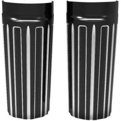 PartzBiz HD AN20-057 - Arlen Ness 10 Gauge Black Plus + 2 Upper Slider Covers Cow Bells Harley 86-13 | 20-057