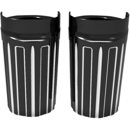 PartzBiz HD: 4424378-Arlen Ness 10 Gauge Black Upper Slider Hot Legs Covers Cow Bells Harley 86-13 | 20-017 PartzBiz HD: 4424378-Arlen Ness 10 Gauge Black Upper Slider Hot Legs Covers Cow Bells Harley 86-13 | 20-017