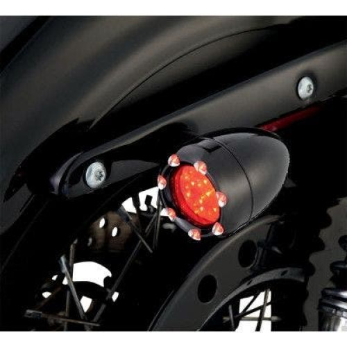 PartzBiz HD: 4424339-Arlen Ness 12-746 ไฟเลี้ยว LED สีดำ/แดง Bullet Deuce ไฟเลี้ยวด้านหลัง Harley