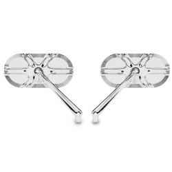 PartzBiz HD AN13-165 & AN13-167 - Arlen Ness 13-165 13-167 Chrome ขวาและซ้ายลึกตัดกระจก Universal คู่ 0640-1206 0640-1208 06401206 06401208 263864 263866