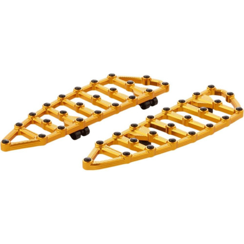 PartzBiz HD: 4424135-Arlen Ness 410-010 Gold MX Billet Driver Floorboards Harley Softail M8 18-20