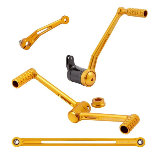 PartzBiz HD: 4424150-Arlen Ness 420-101 Gold Speedliner Foot Controls ส้นเท้า/นิ้วเท้า Shifter Harley FLH