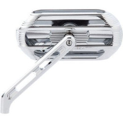 PartzBiz HD AN510-001 - Arlen Ness 510-001 Chrome Sidekick กระจกวงรีซ้าย Harley Universal 0640-1451 06401451 Victory Indian Cruiser Touring Motorcycle