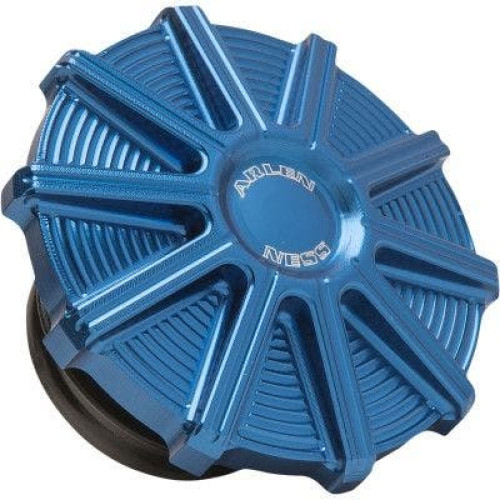 PartzBiz HD: 4424009-Arlen Ness 701-003 10 Gauge Gas Cap สีฟ้า Harley FLH FLS FXD XL 93-20 เหมาะสำหรับ 0703-0847 07030847