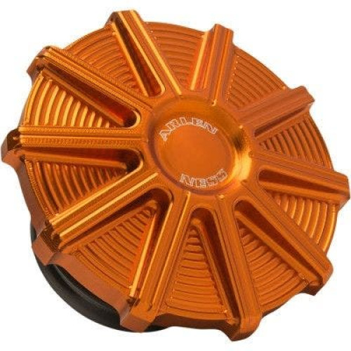 PartzBiz HD: 4424011-Arlen Ness 701-005 10 Gauge Gas Cap สีส้ม Harley FLH FLS FXD XL 93-20 เหมาะสำหรับ 0703-0847 07030847