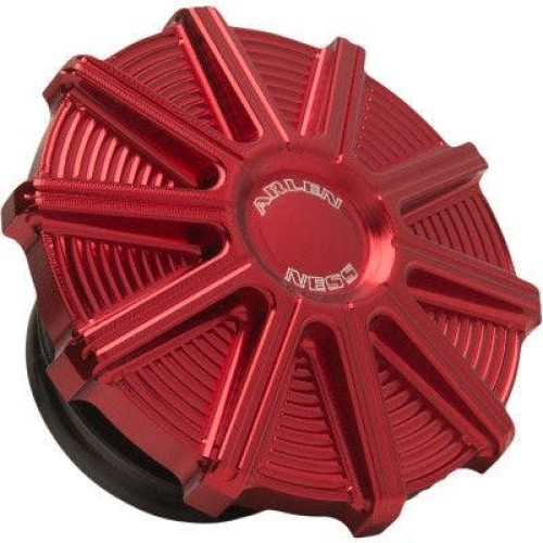 PartzBiz HD: 4424012-Arlen Ness 701-006 10 Gauge Gas Cap สีแดง Harley FLH FLS FXD XL 93-20 เหมาะสำหรับ 0703-0847 07030847