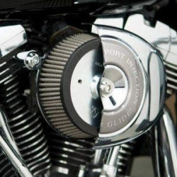 PartzBiz HD AN18-571 - Arlen Ness Black Backing Plate สแตนเลส Filter Stage 1 Big Sucker เครื่องฟอกอากาศสำหรับ 99-13 Twin Cam รุ่น | 18-571