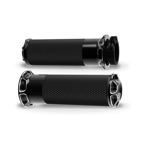 PartzBiz HD: 4423906-Arlen Ness Fusion Black Beveled Hand Grips Harley Dual Cable Throttle Models | 07-331 PartzBiz HD: 4423906-Arlen Ness Fusion Black Beveled Hand Grips Harley Dual Cable Throttle Models | 07-331