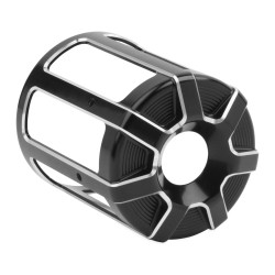 PartzBiz HD AN03-484 - ฝาครอบกรองน้ำมัน Arlen Ness Black Beveled สำหรับรุ่น Harley Twin Cam | 03-484