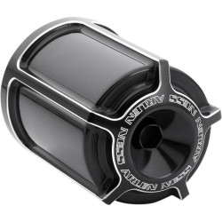PartzBiz HD AN03-463 - Arlen Ness Beveled สีดำธรรมชาติ Re-Usable กรองน้ำมัน Harley Big Twin & XL 84-17 03-463