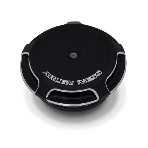PartzBiz HD: 4423887-Arlen Ness สีดำ Beveled Vented Gas Cap สำหรับ Harley-Davidson 1982-1996 | 70-100