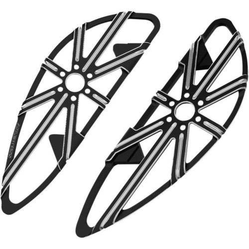 PartzBiz HD: 4423873-Arlen Ness Black Cut 10 Gauge Driver Rider Front Floorboards Harley FLH ST FLD | 06-861