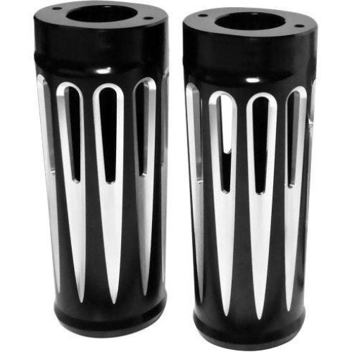PartzBiz HD: 4423877-Arlen Ness Black Deep Cut +2 Extended Foot Boots Slider Covers Harley FL 14-15 | 20-029