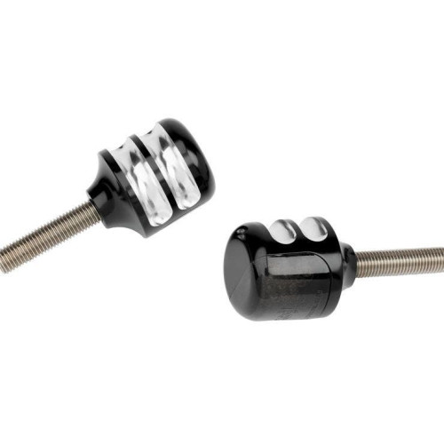 PartzBiz HD: 4423859-Arlen Ness Black Fluted 1‚Ä≥ Billet Bullet Amber LED Turn Signals Harley Custom 12-727 263852 touring softail dyna davidson electra road street king glide sli low fat boy bob deluxe 