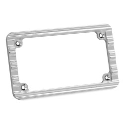 PartzBiz HD AN12-135 - Arlen Ness Chrome 10-Gauge Ness 4x7 License Plate Frame for Harley & Metric | 12-135