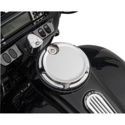 PartzBiz HD AN04-158 - Arlen Ness Beveled Fuel Gas Door Chrome for Harley FLT FLHT 92-07 | 04-158