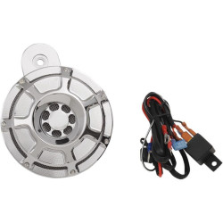 PartzBiz HD AN70-212 - Arlen Ness Beveled Chrome 110db Horn สำหรับ Harley 91-15 Big Twin รุ่น FL FX | 70-212 PartzBiz HD AN70-212 - Arlen Ness Beveled Chrome 110db Horn สำหรับ Harley 91-15 Big Twin รุ่น FL FX | 70-212