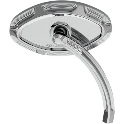 PartzBiz HD: 4423753-Arlen Ness Chrome Beveled Short Stem Right Side Handlebar Mirror Harley / Metric | 13-133 PartzBiz HD: 4423753-Arlen Ness Chrome Beveled Short Stem Right Side Handlebar Mirror Harley / Metric | 13-133