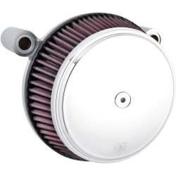 PartzBiz HD AN18-307 - Arlen Ness เครื่องฟอกอากาศ Chrome Big Sucker Stage I พร้อมฝาเรียบ M8 17-18 | 18-307