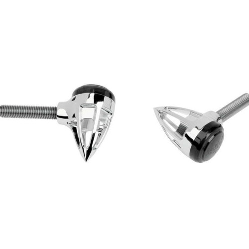 PartzBiz HD: 4423675-Arlen Ness Chrome Teardrop 1‚Ä≥ Billet Bullet Amber LED Turn Signals Harley Custom 12-716 263847 touring softail dyna davidson electra road street king glide sli low fat boy bob deluxe 