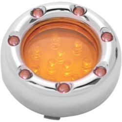 PartzBiz HD AN12-757 - Arlen Ness Chrome Fire Ring ไฟเลี้ยว LED สีขาว Amber เลนส์ Bullet Deuce Style - 12-757 PartzBiz HD AN12-757 - Arlen Ness Chrome Fire Ring ไฟเลี้ยว LED สีขาว Amber เลนส์ Bullet Deuce Style - 12-757