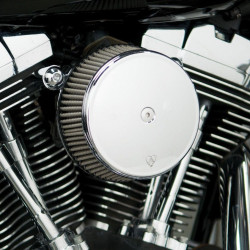 PartzBiz HD AN50-331 - Arlen Ness Chrome Stage 1 Big Sucker Air Stainless Filter w/ Cover Harley 99-16 | 50-331
