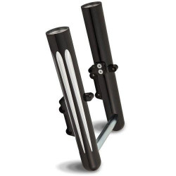 PartzBiz HD AN06-513 - Arlen Ness Hot Fork Legs Lower Sliders Dual Disc Deep Cut Black Harley 00-07 FL | 06-513