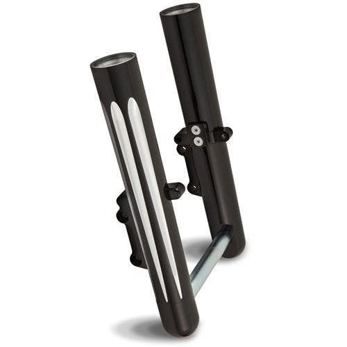 PartzBiz HD: 4423644-Arlen Ness Hot Fork Legs Dual Caliper Single Side Deep Cut Black Harley 00-07 | 06-535 PartzBiz HD: 4423644-Arlen Ness Hot Fork Legs Dual Caliper Single Side Deep Cut Black Harley 00-07 | 06-535