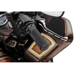 PartzBiz HD AN07-303 - ปลอกแฮนด์ Arlen Ness Fusion Black Slot Track Harley Throttle By Wire | 07-303