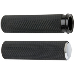 PartzBiz HD AN07-324 - Arlen Ness Fusion Chrome Knurled Hand Grips Harley Dual Cable Throttle Models | 07-324 PartzBiz HD AN07-324 - Arlen Ness Fusion Chrome Knurled Hand Grips Harley Dual Cable Throttle Models | 07-324