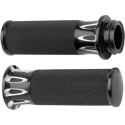 PartzBiz HD AN07-319 - ปลอกแฮนด์ Arlen Ness Fusion Black Deep Cut Harley Throttle By Wire Models | 07-319