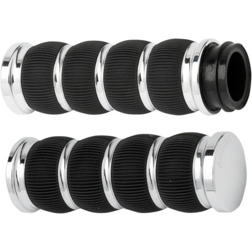PartzBiz HD: 4423606-Arlen Ness Fusion Chrome Ring Leader Hand Grips Harley Dual Cable Throttle | 07-312 PartzBiz HD: 4423606-Arlen Ness Fusion Chrome Ring Leader Hand Grips Harley Dual Cable Throttle | 07-312