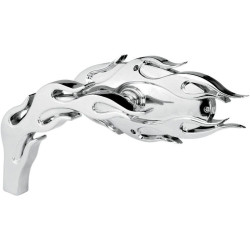 PartzBiz HD AN13-070/AN13-071 - Arlen Ness Micro Chrome Flamed กระจกมองข้างซ้ายขวา Harley Metric คู่