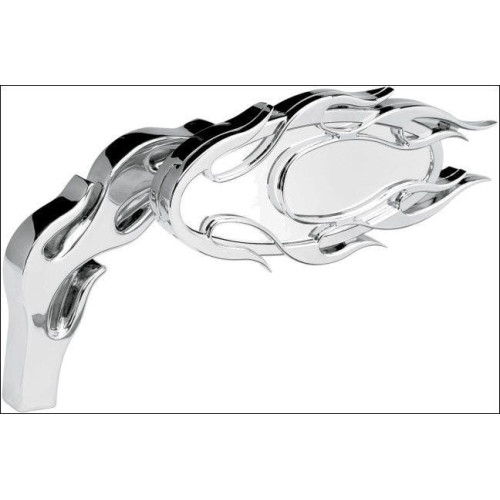 PartzBiz HD: 4423511-Arlen Ness Micro Chrome Flamed Right Side Mirror Harley or Metric EACH | 13-071